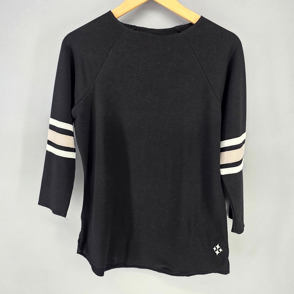 Jofit Activewear Top Womens S Black Striped Raglan Sleeve Golf Tennis Shirt